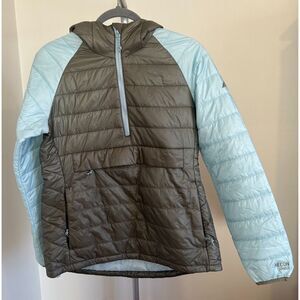 Strafe Aero Recon lightweight Insulated pullover Hoodie Womens Jacket Gray Small